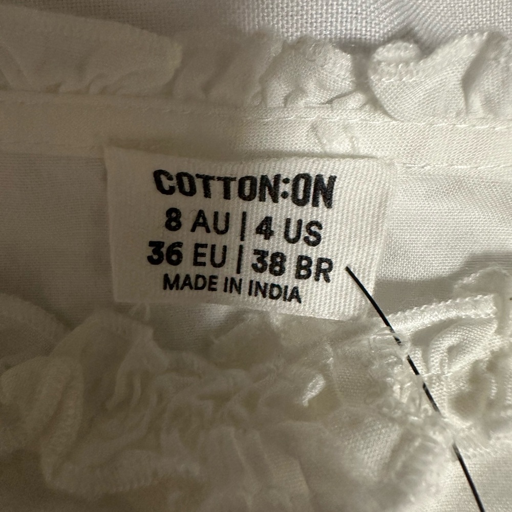 Cotton On White Ruffle-Trim Cropped Tank Top size 4 sleeveless NWT - Picture 3 of 15